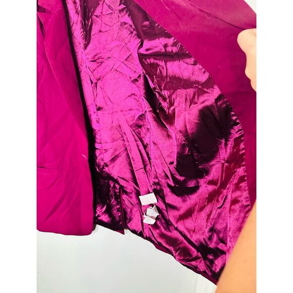 ENDLESS ROSE Purple Crepe Front Button Closure Jacket Blazer Size Medium - Picture 12 of 15